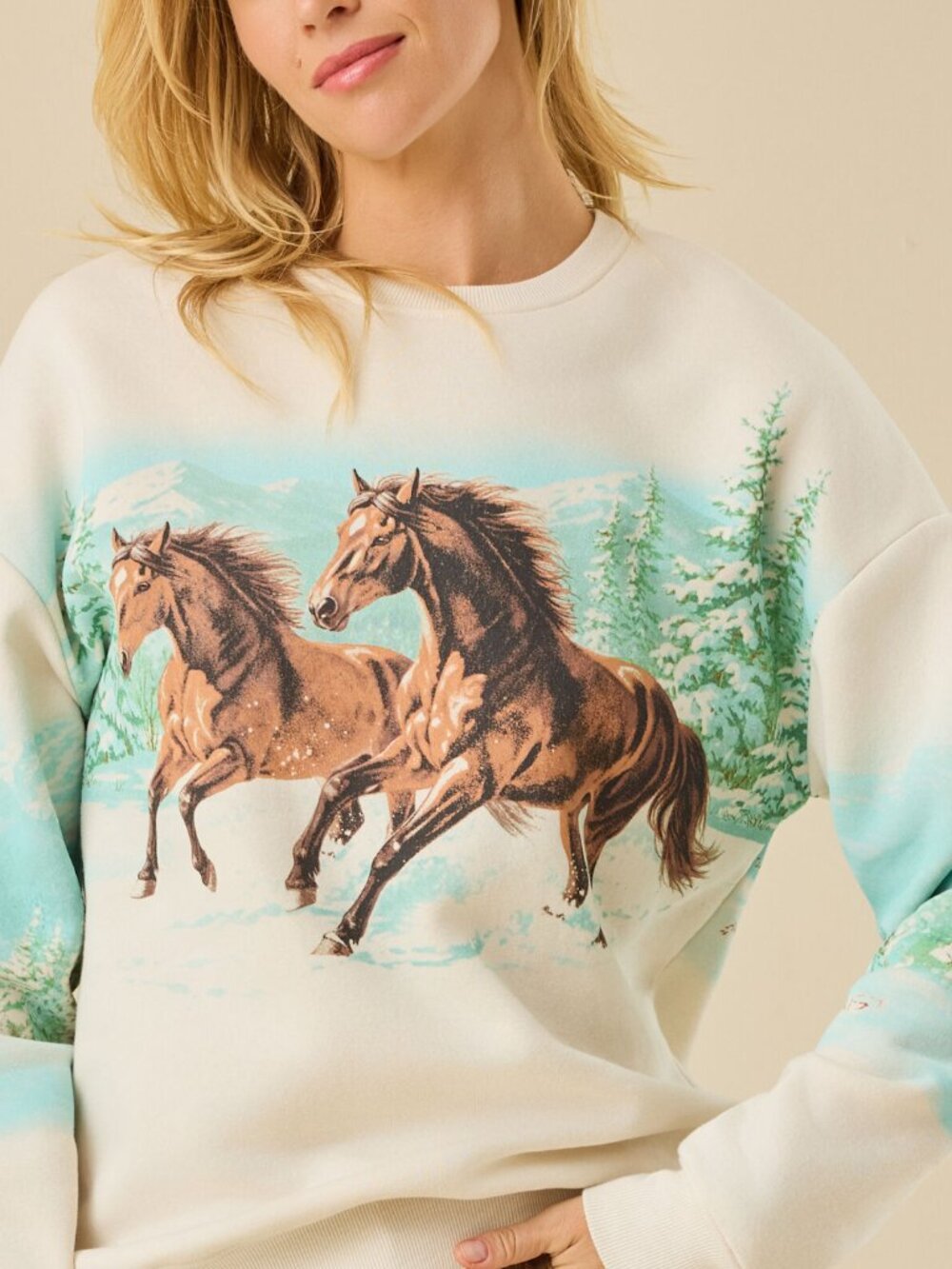 NWT Altar'd State Snowy Horse Sweater Size XS